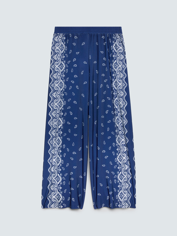 Pantalon Wide Leg imprim&eacute; bandana