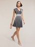 Striped knit flare dress image number 0