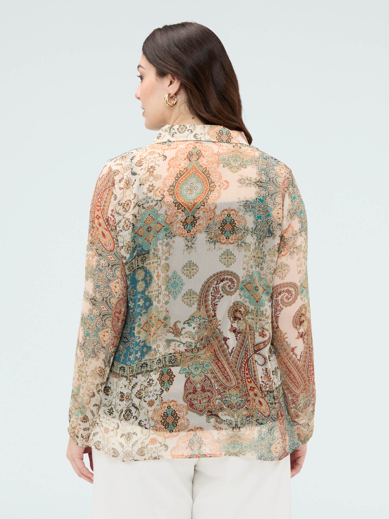Paisley print georgette shirt image number 1