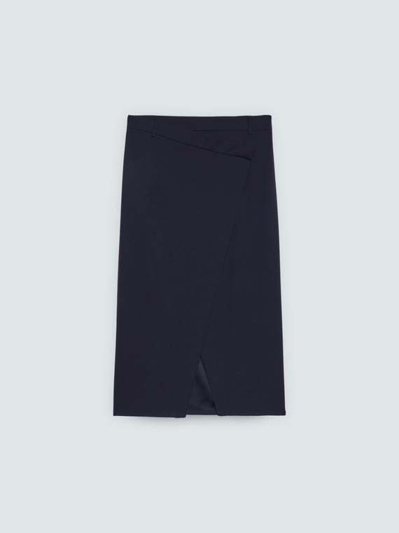 Long skirt with wrap closure