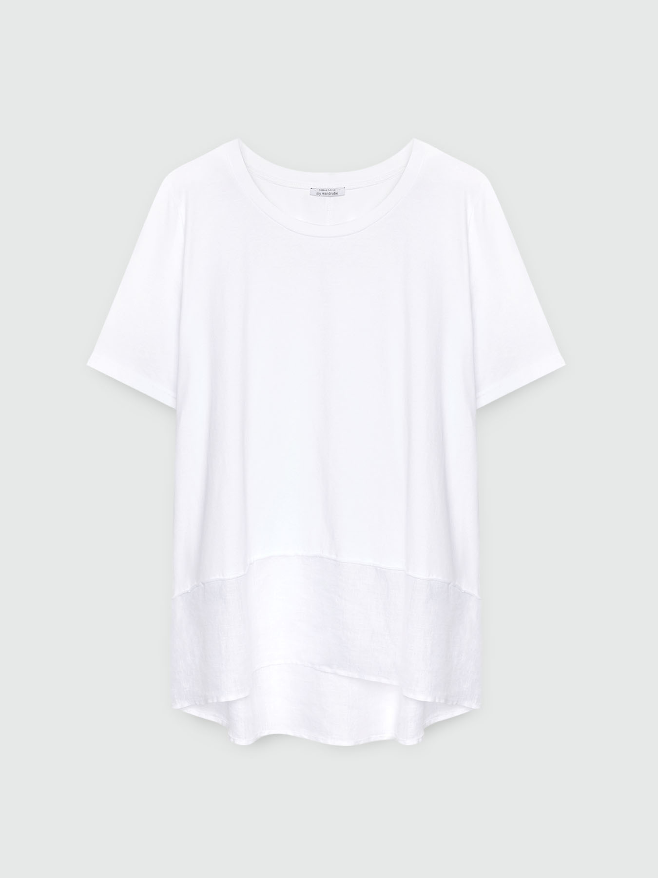 Boxy t-shirt in two fabrics image number 0