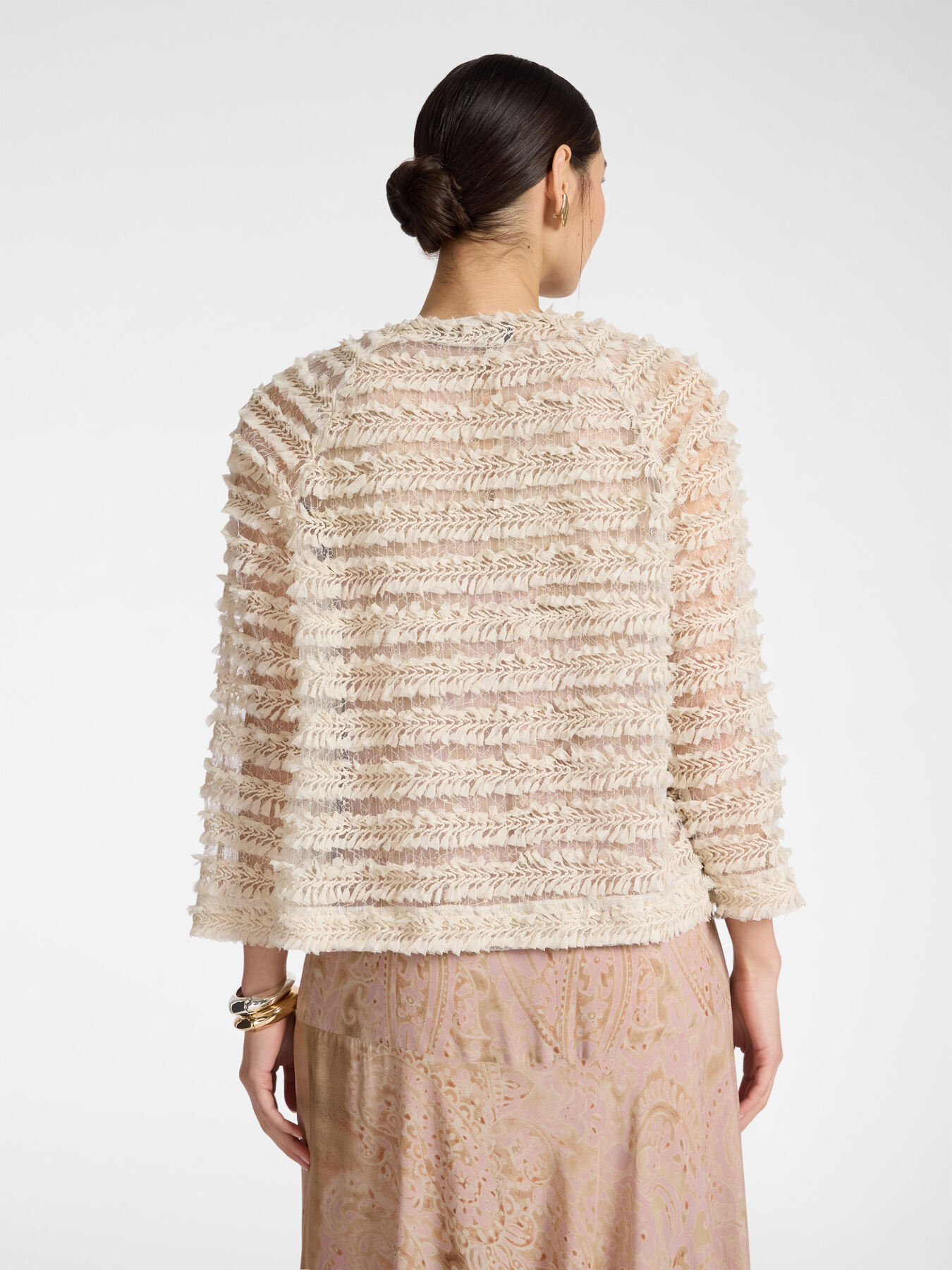 Giacca in tulle con frange image number 1