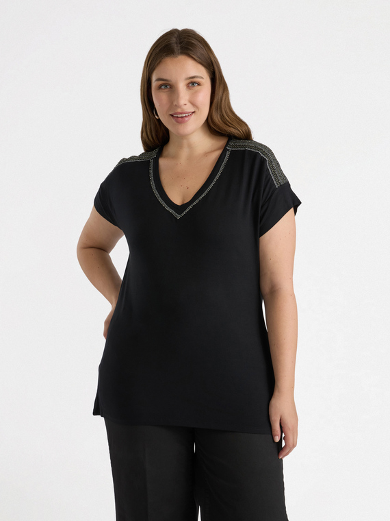 T-shirt en viscose brodé LENZING™ ECOVERO™