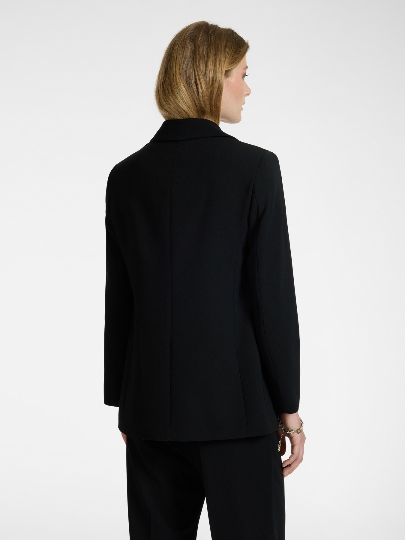 Blazer monopetto in tessuto crêpe image number 6