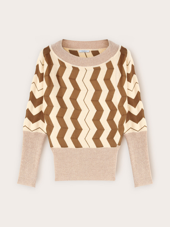 Jacquard sweater with geometric pattern