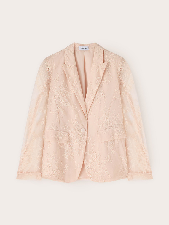 Single-breasted lace blazer