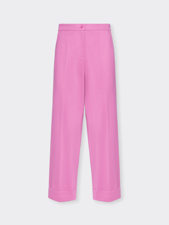 Wide leg trousers with cuffs
