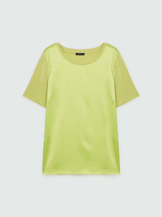 T-Shirt aus Satin und Jersey Lurex
