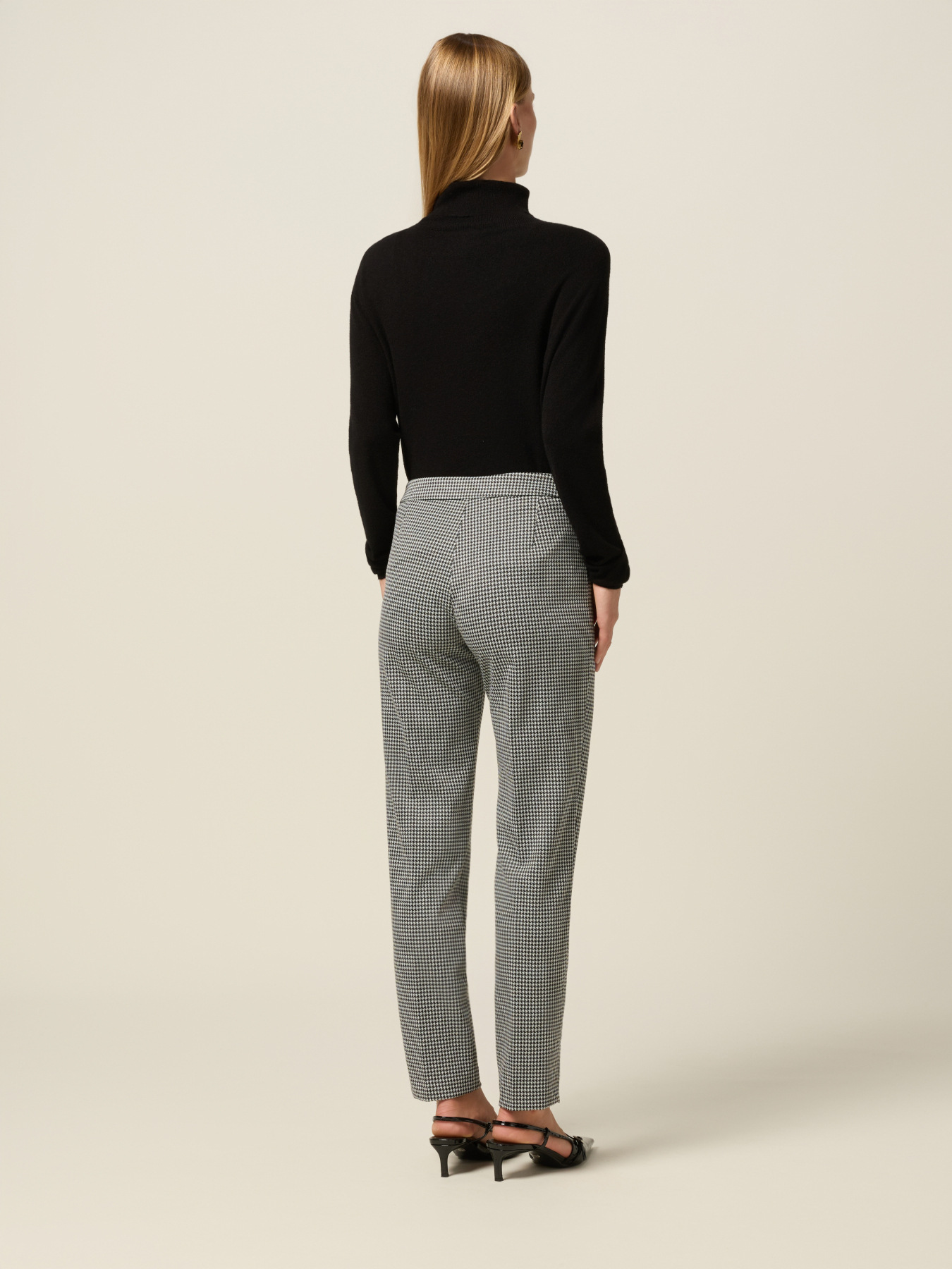 Pantaloni pied-de-poule in punto milano image number 1