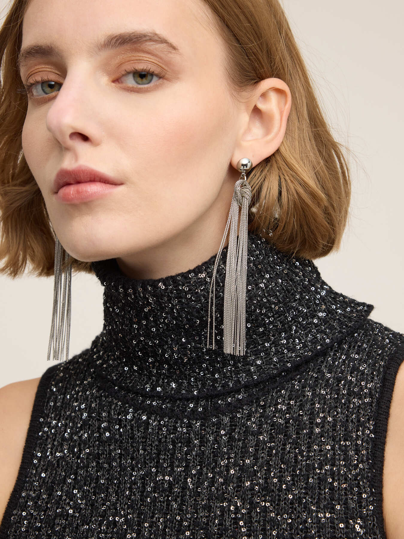 Maglia senza maniche con paillettes image number 3
