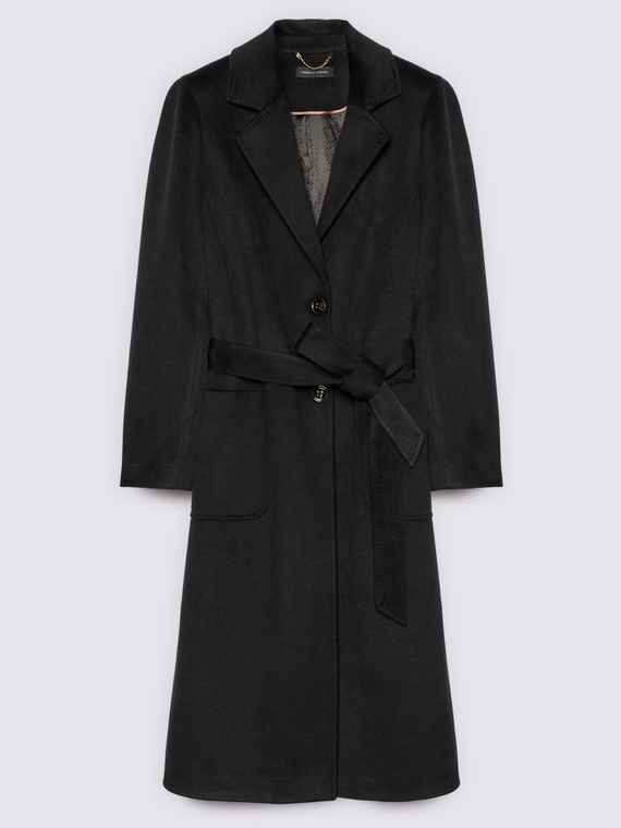 Long coat with belt