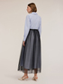Vestito chemisier con gonna in tulle plumetis image number 1