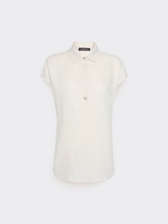 Short-sleeve linen blouse