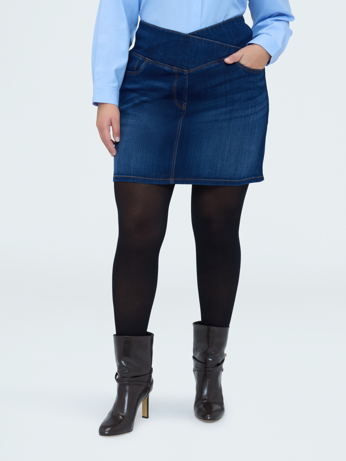 Denim-Minirock in A-Linie image number 0