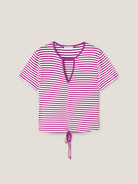 T-shirt à cordon de serrage à rayures