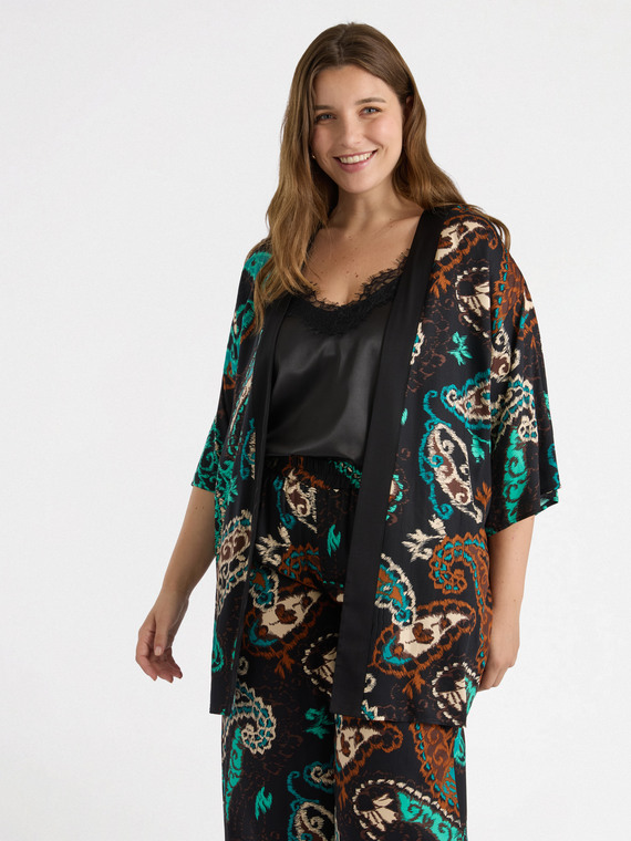Printed satin shrug