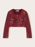 Cropped-Jacke aus beschichtetem Stoff image number 4
