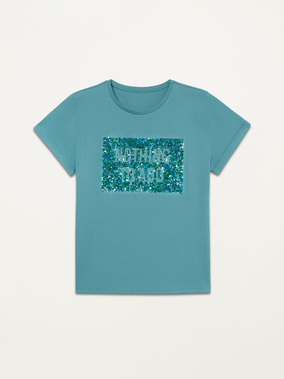 Camiseta con bordado de lentejuelas