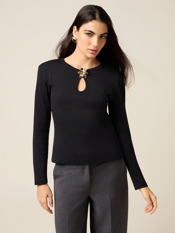 T-shirt with decorative appliqués