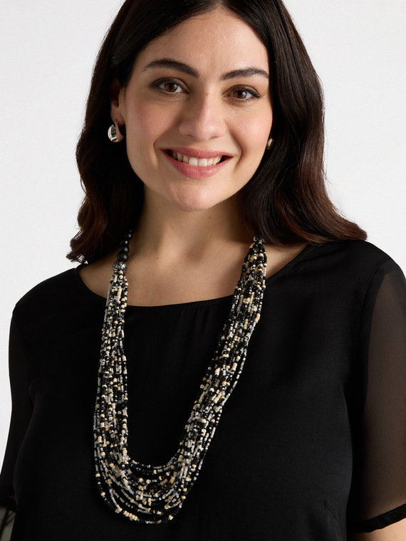 Two-tone multi-strand necklace