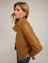 Jacket with belt in coated fabric image number 3