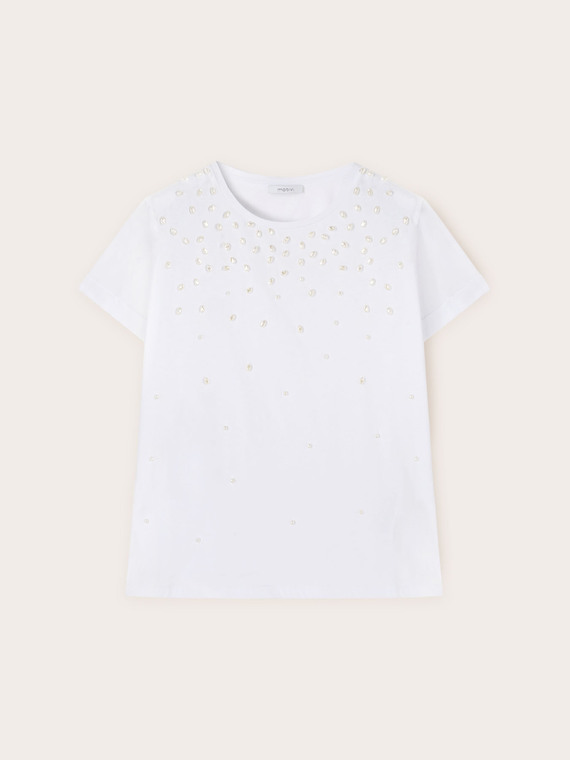T-shirt avec perles brodées