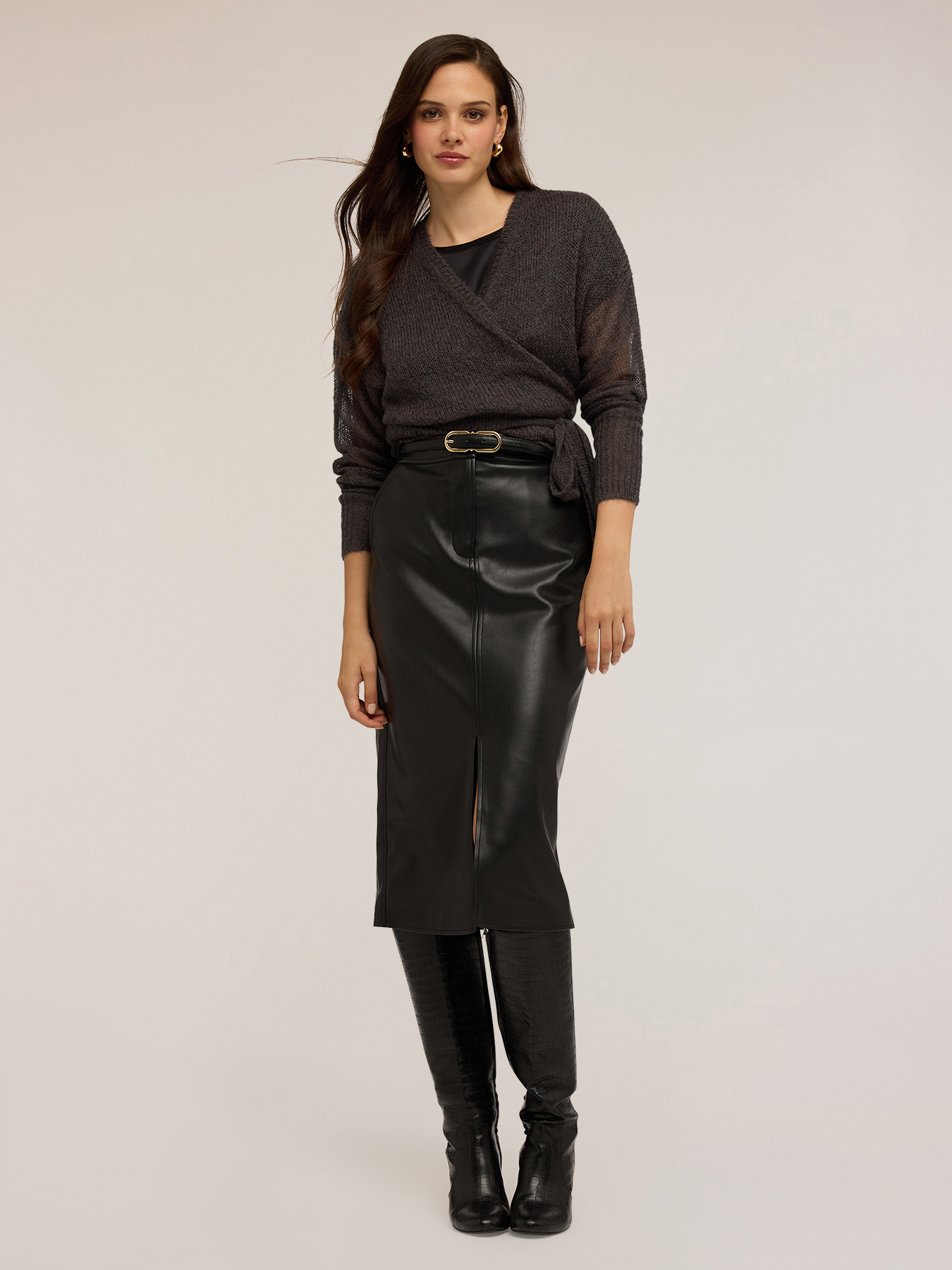 Cardigan croisé en mélange mohair image number 2