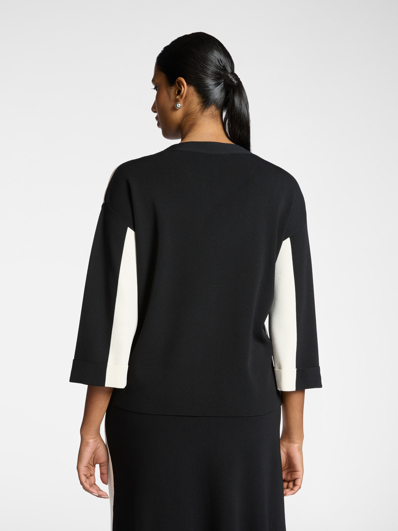 Maglia color block misto viscosa image number 1