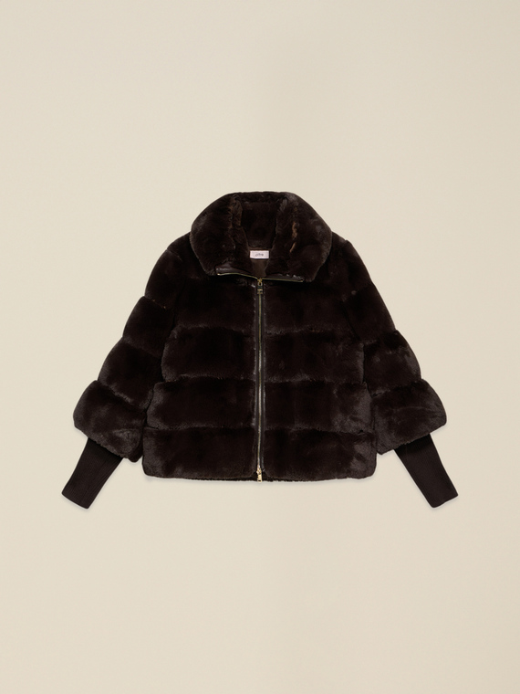 Giubbotto in tessuto effetto peluche