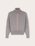 Rollkragenpullover mit transparentem Einsatz image number 4