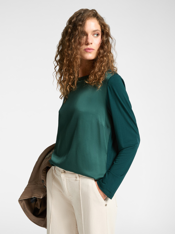 T-shirt in due tessuti