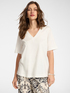 T-shirt in cotone scollo a V image number 0