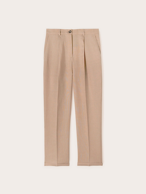 Viscose linen regular trousers