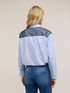 Camicia a righe e tulle plumetis image number 1