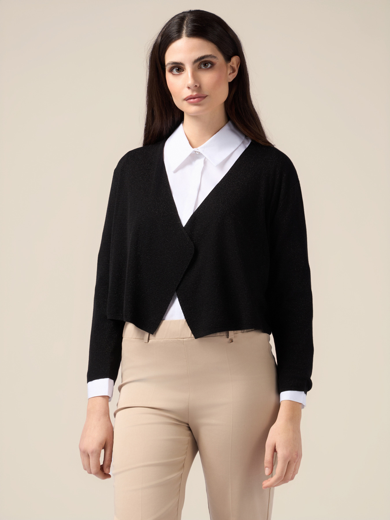 Cardigan corto lurex image number 0