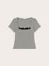 Striped t-shirt with lace detail image number 4