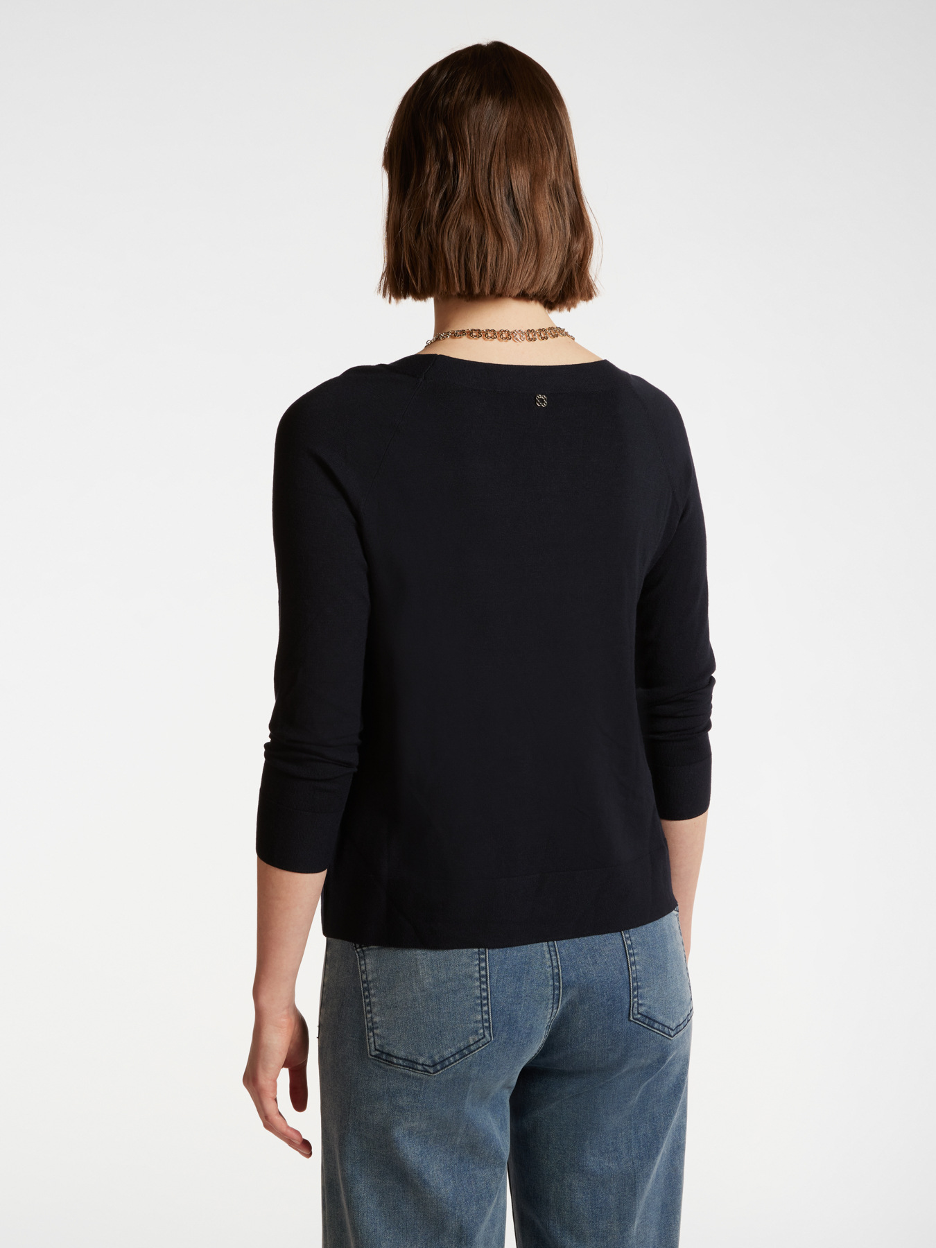 Basic sweater with boat neck image number 1