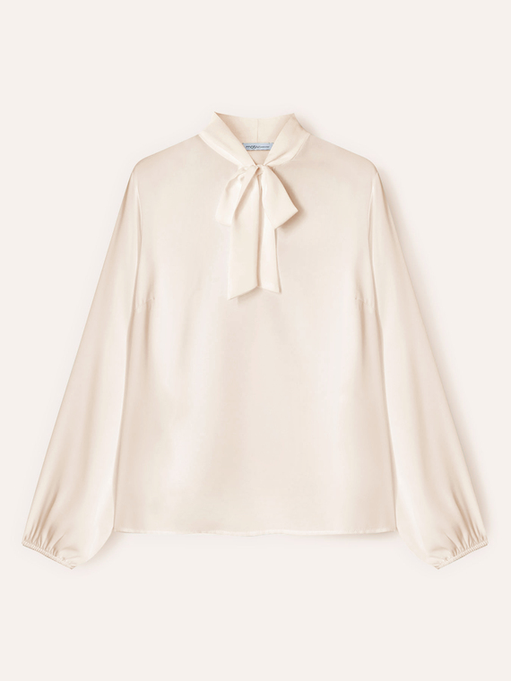 Blouse en georgette avec n&oelig;ud