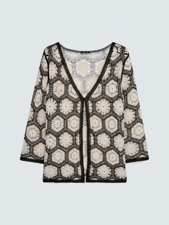 Cardigan in H&auml;keloptik