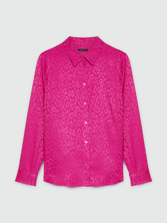 Jacquard-Hemdbluse mit Animalier-Motiv