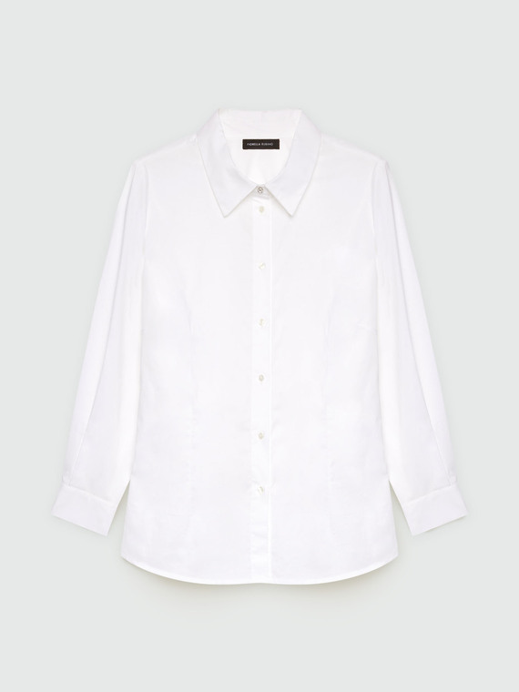 Camicia bianca in cotone stretch