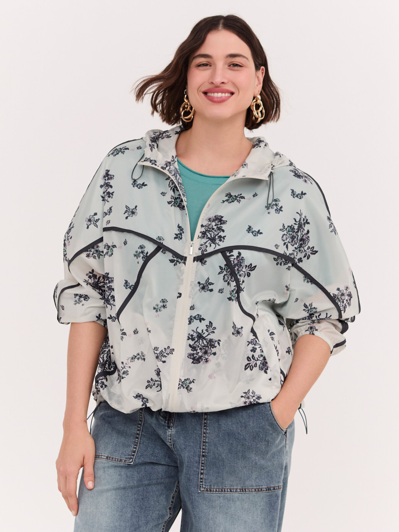 Bomberjacke mit Blumendruck image number 0