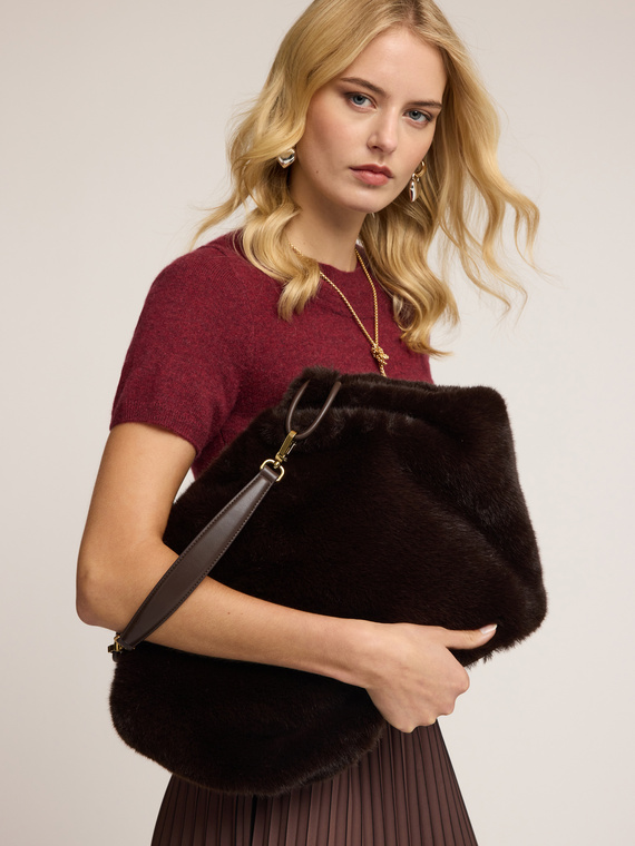 Sac shopping Curly effet peluche