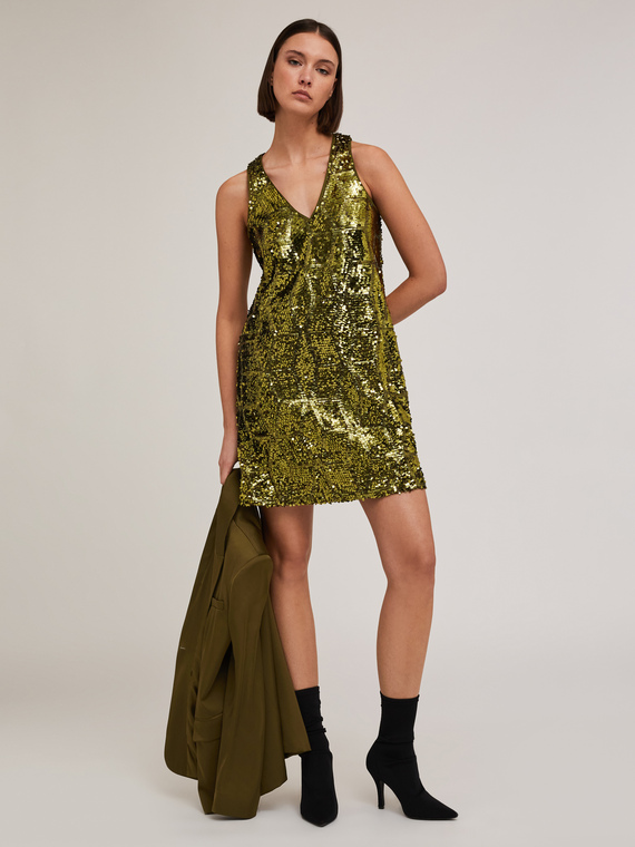 Pailletten-Kleid mit geometrischem Design
