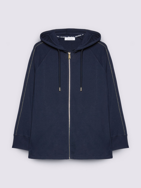 Felpa aperta con cappuccio e zip
