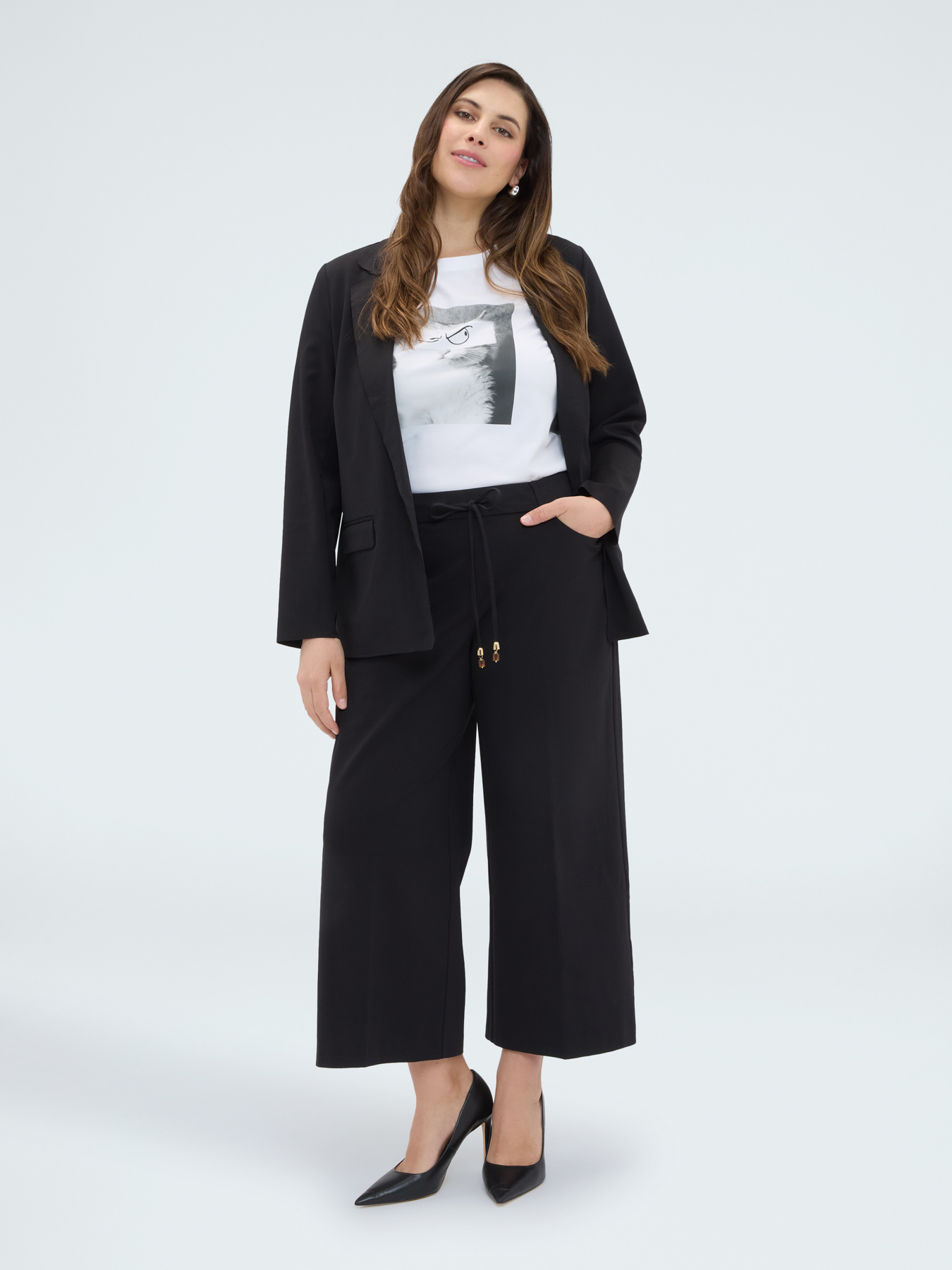 Cropped-Hose aus Milano-Strick image number 2