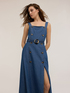Robe avec boutons en denim mélangé lyocell image number 2