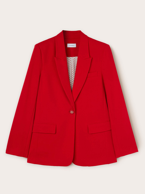 Single-breasted crepe fabric jacket