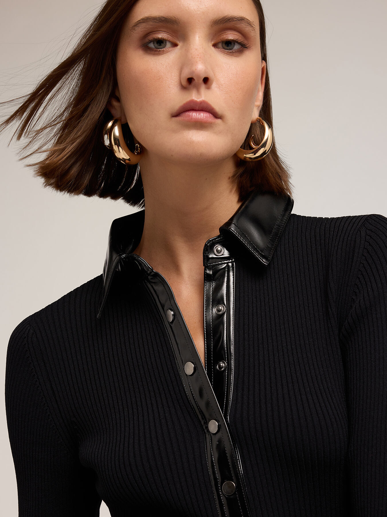 Patent leather polo shirt image number 0