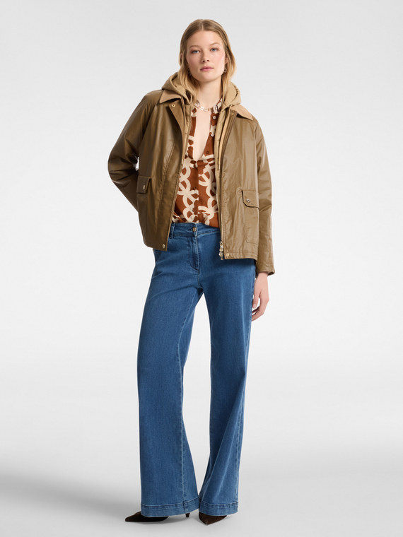 Mid-rise wide leg jeans with 5 pockets, "Wanda"